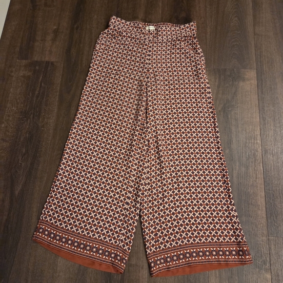 Madewell Pants - NWT Madewell Brown Geometric Wide-Leg Pants